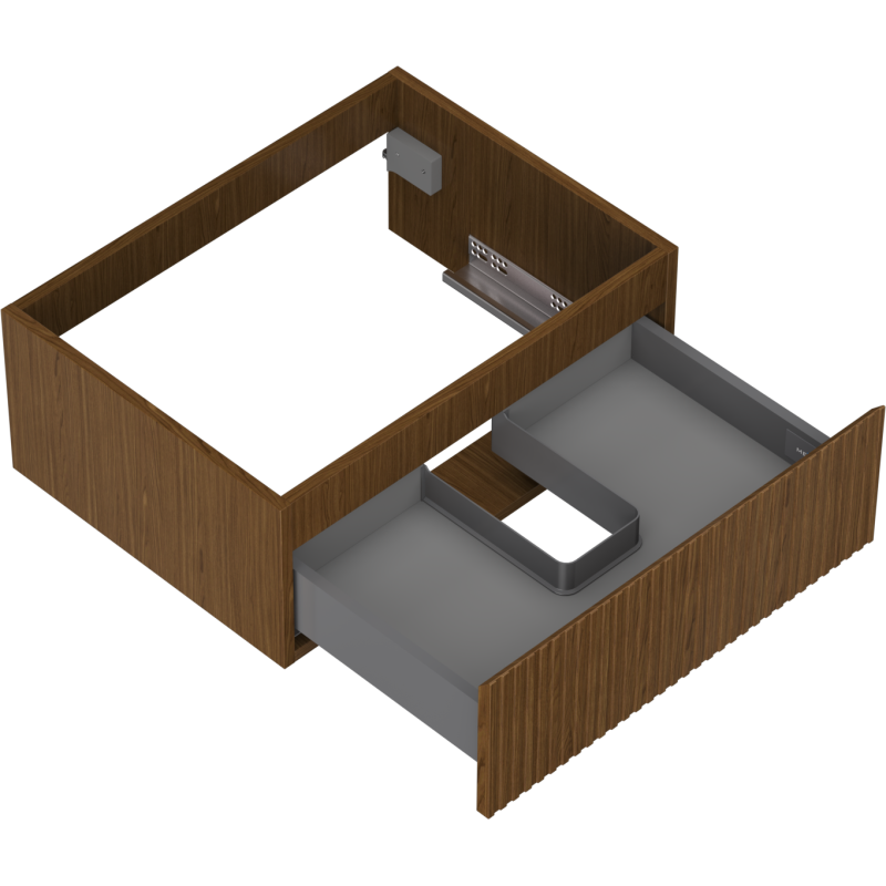 Mexen Rivel fürdőszobai mosdó alatti szekrény 60 cm, 1 fiók, bordázott, dió - 91A20-06023-1-BF86