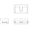 Mexen Rivel dulap baie pentru chiuvetă 70 cm, 1 sertar, riflat, grafit mat - 91A20-07023-1-BF66