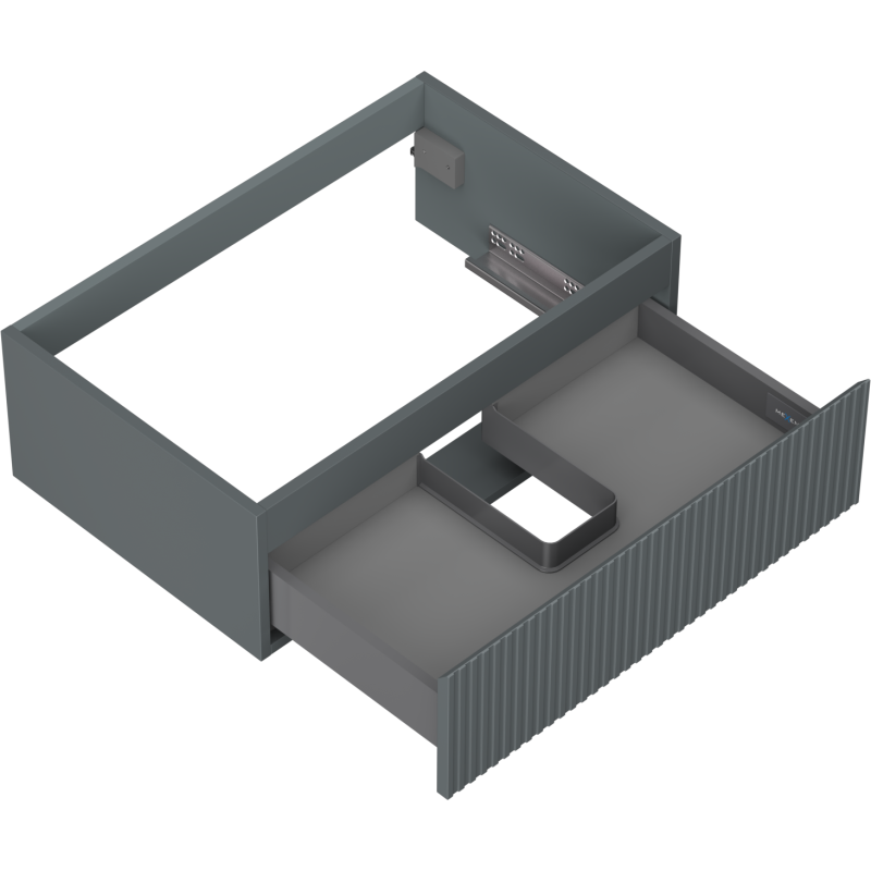 Mexen Rivel dulap baie sub lavoar 70 cm, 1 sertar, profilat, grafit mat - 91A20-07023-1-BF66