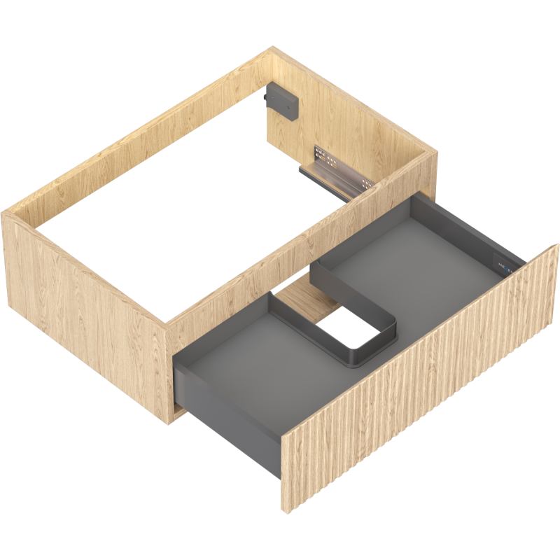 Mexen Rivel dulap baie montat sub chiuvetă 70 cm, 1 sertar, cu rafturi, stejar - 91A20-07023-1-BF81