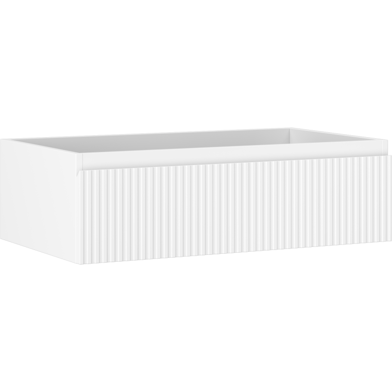 Mexen Rivel dulap baie sub lavoar 80 cm, 1 sertar, canelat, alb mat - 91A20-08023-1-BF01