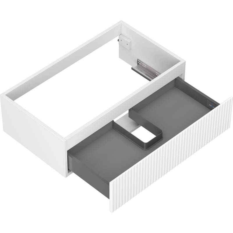 Mexen Rivel dulap baie sub lavoar 80 cm, 1 sertar, canelat, alb mat - 91A20-08023-1-BF01