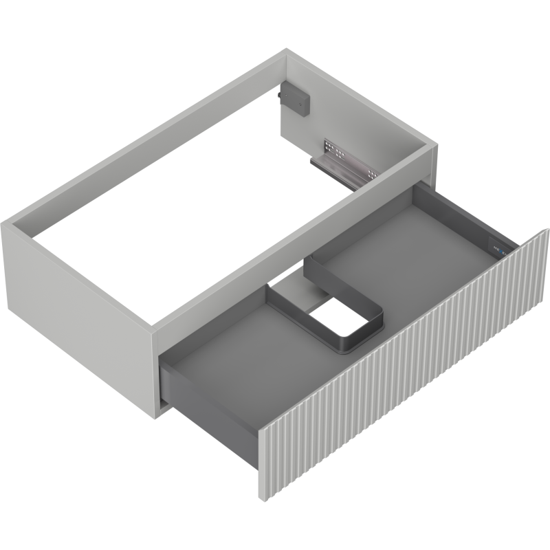 Mexen Rivel fürdőszobaszekrény mosdó alá 80 cm, 1 fiókos, bordázott, szürke matt - 91A20-08023-1-BF62