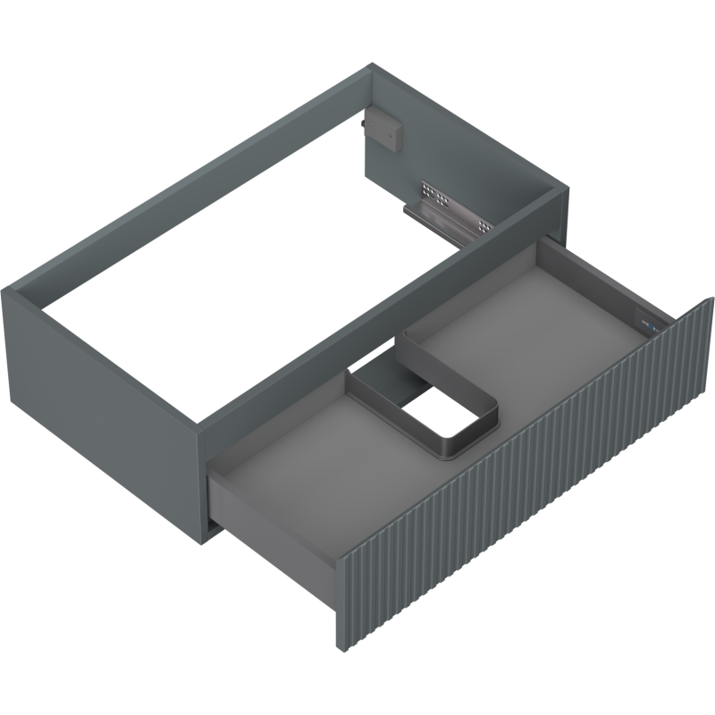 Mexen Rivel dulap baie pentru lavoar 80 cm, 1 sertar, canelat, grafit mat - 91A20-08023-1-BF66