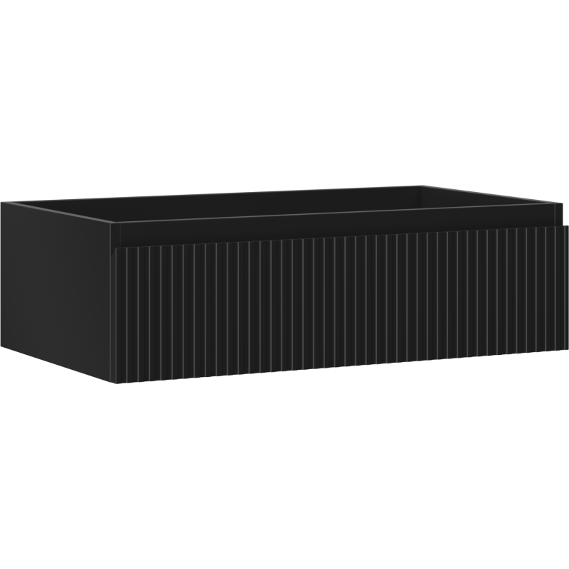 Mexen Rivel dulap baie de 80 cm, 1 sertar, canelat, negru mat - 91A20-08023-1-BF71