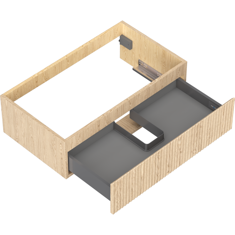 Mexen Rivel dulap baie sub lavoar 80 cm, 1 sertar, canelat, stejar - 91A20-08023-1-BF81