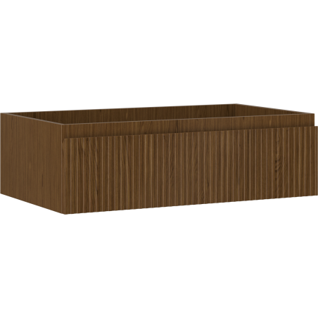 Mexen Rivel 80 cm-es fürdőszobai szekrény mosdó alá, 1 fiók, barázdált, dió - 91A20-08023-1-BF86