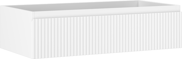 Mexen Rivel 90 cm-es fürdőszobai alsószekrény, 1 fiók, barázdált, matt fehér - 91A20-09023-1-BF01