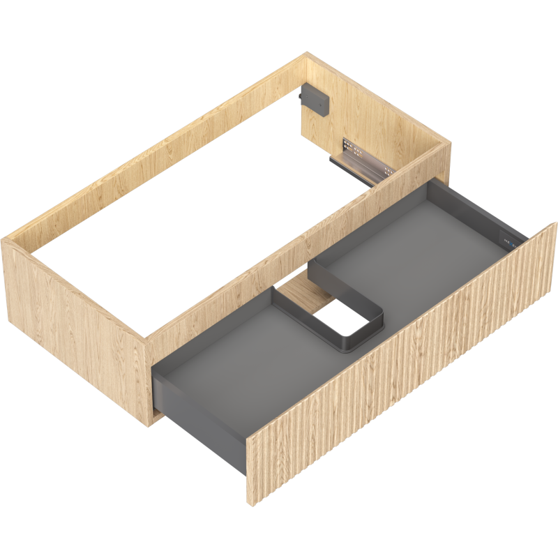 Mexen Rivel fürdőszobai mosdószekrény 90 cm, 1 fiók, barázdált, tölgy - 91A20-09023-1-BF81