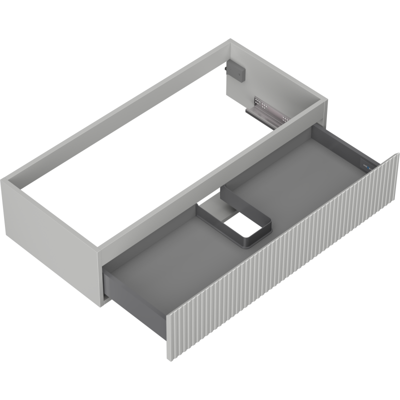 Mexen Rivel fürdőszobai mosdószekrény 100 cm, 1 fiók, bordázott, szürke matt - 91A20-10023-1-BF62