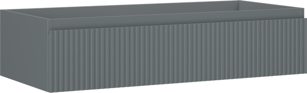 Mexen Rivel 100 cm-es fürdőszobai mosdós szekrény, 1 fiókos, bordázott, grafit matt - 91A20-10023-1-BF66