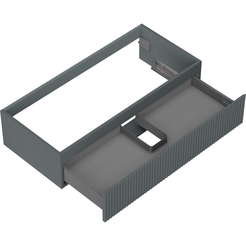 Mexen Rivel dulap baie sub lavoar 100 cm, 1 sertar, canelat, grafit mat - 91A20-10023-1-BF66