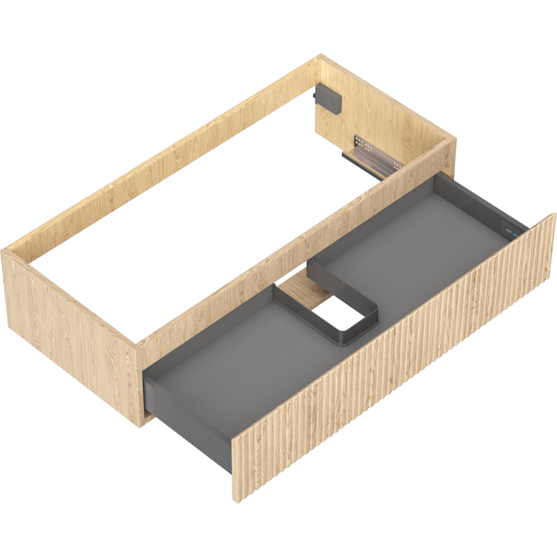 Mexen Rivel fürdőszobai mosdó alatti szekrény 100 cm, 1 fiók, barázdált, tölgy - 91A20-10023-1-BF81