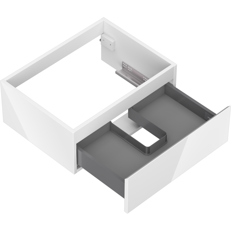 Mexen Orio fürdőszobai szekrény mosdó alá, 60 cm, 1 fiók, fényes fehér - 91A10-06023-1-BF00