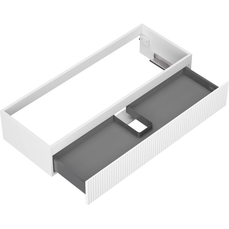 Mexen Rivel dulap baie sub lavoar 120 cm, 1 sertar, canelat, alb mat - 91A20-12023-1-BF01