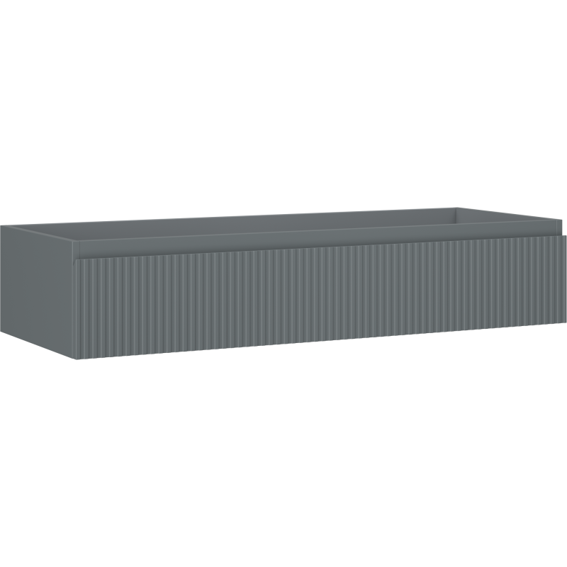 Mexen Rivel fürdőszobai szekrény mosdó alá 120 cm, 1 fiók, bordázott, szürke matt - 91A20-12023-1-BF66