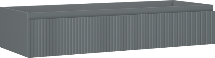 Mexen Rivel fürdőszobai szekrény mosdó alá 120 cm, 1 fiók, bordázott, szürke matt - 91A20-12023-1-BF66