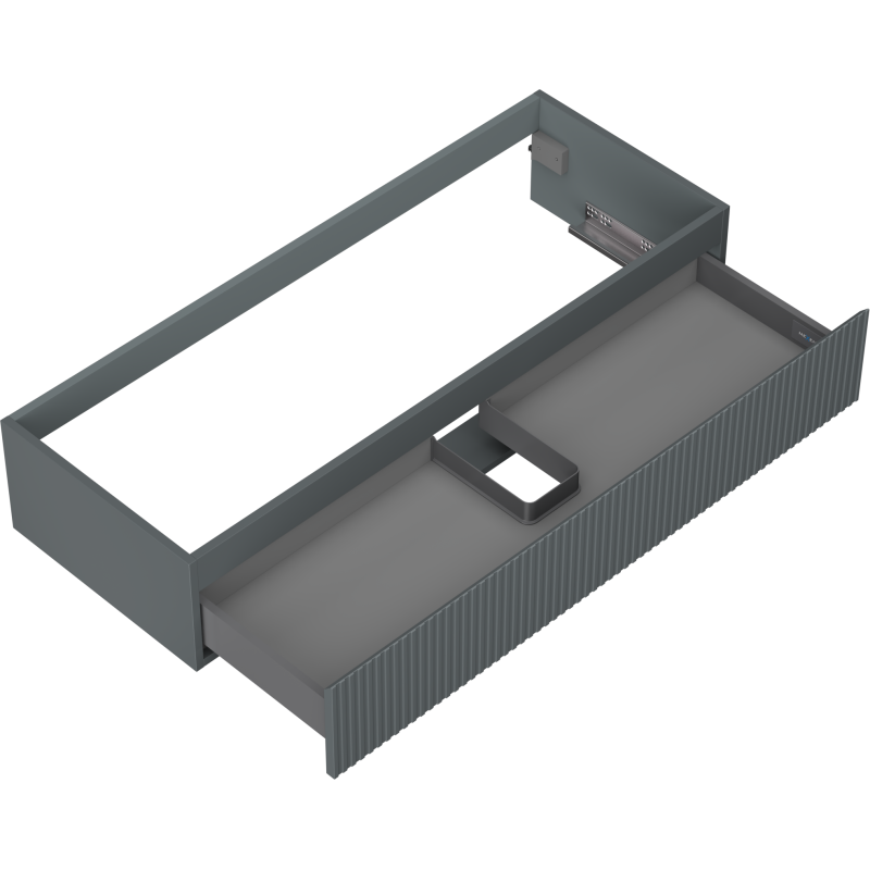 Mexen Rivel fürdőszobai mosdó alatti szekrény 120 cm, 1 fiók, barázdált, szürke matt - 91A20-12023-1-BF66