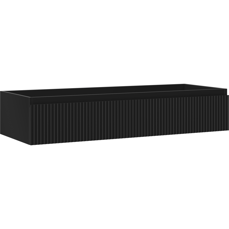 Mexen Rivel dulap baie pentru chiuvetă 120 cm, 1 sertar, canelat, negru mat - 91A20-12023-1-BF71