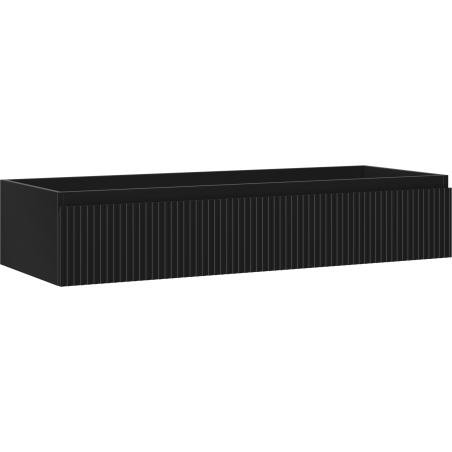 Mexen Rivel dulap baie pentru chiuvetă 120 cm, 1 sertar, canelat, negru mat - 91A20-12023-1-BF71