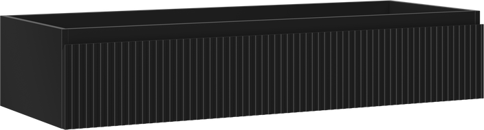 Mexen Rivel fürdőszobai mosdószekrény 120 cm, 1 fiókos, barázdált, fekete matt - 91A20-12023-1-BF71