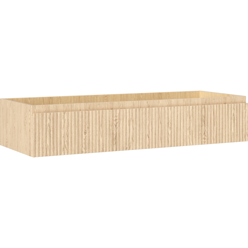 Mexen Rivel 120 cm-es fürdőszobaszekrény mosdó alá, 1 fiók, bordázott, tölgy - 91A20-12023-1-BF81