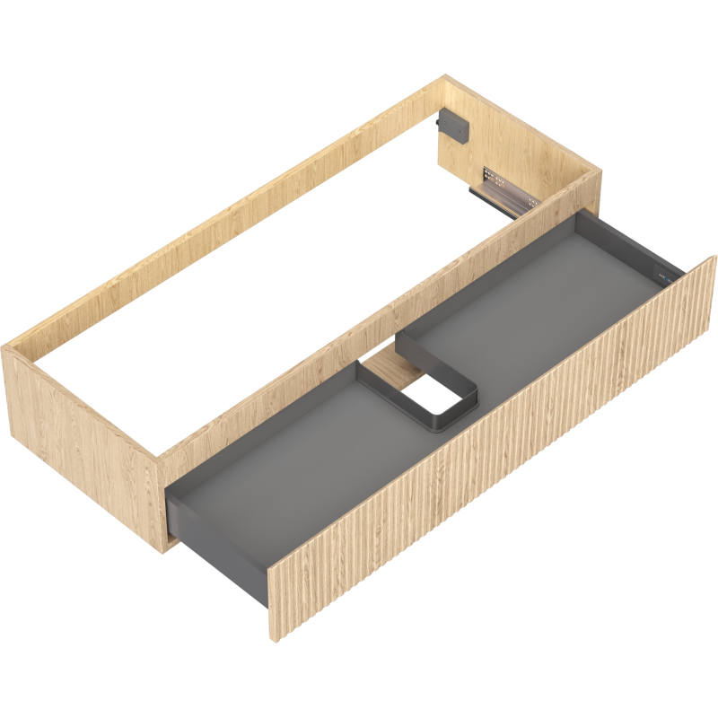 Mexen Rivel dulap baie sub chiuvetă 120 cm, 1 sertar, canelat, stejar - 91A20-12023-1-BF81
