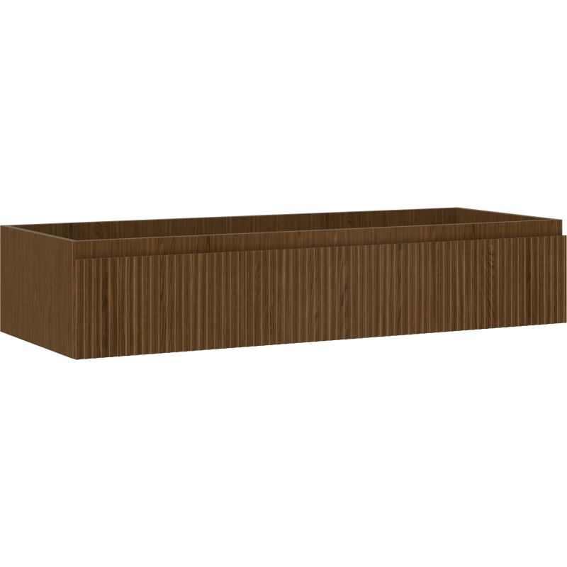 Mexen Rivel dulap baie sub lavoar 120 cm, 1 sertar, canelat, nuc - 91A20-12023-1-BF86