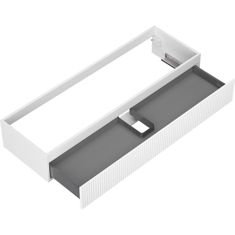 Mexen Rivel 140 cm-es fürdőszobai szekrény, 1 fiók, bordázott, matt fehér - 91A20-14023-1-BF01