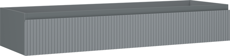 Mexen Rivel fürdőszobai szekrény mosdó alá 140 cm, 1 fiók, redőzött, grafit matt - 91A20-14023-1-BF66