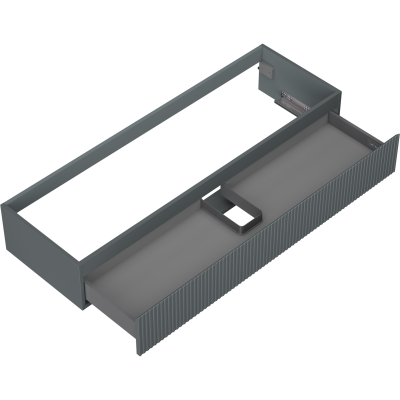 Mexen Rivel dulap baie pentru chiuvetă 140 cm, 1 sertar, canelat, grafit mat - 91A20-14023-1-BF66