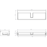 Mexen Rivel dulap baie sub chiuvetă 140 cm, 1 sertar, canelat, negru mat - 91A20-14023-1-BF71