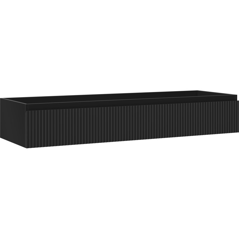 Mexen Rivel dulap baie sub chiuvetă 140 cm, 1 sertar, canelat, negru mat - 91A20-14023-1-BF71