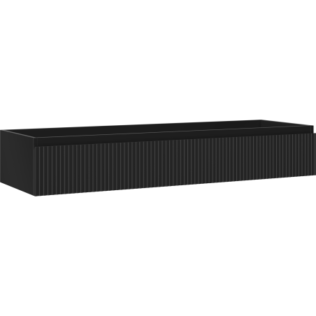 Mexen Rivel dulap baie sub lavoar 140 cm, 1 sertar, canelat, negru mat - 91A20-14023-1-BF71