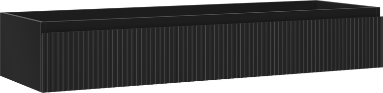 Mexen Rivel dulap baie sub lavoar 140 cm, 1 sertar, canelat, negru mat - 91A20-14023-1-BF71