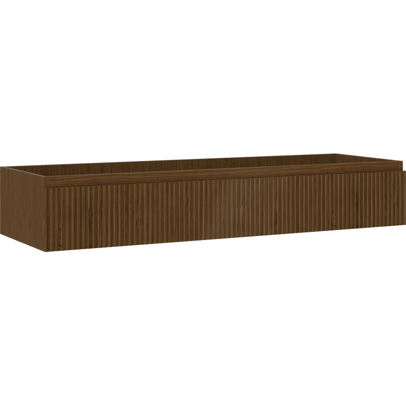 Mexen Rivel dulap baie suspendat de 140 cm, 1 sertar, cu rifluri, nuc - 91A20-14023-1-BF86