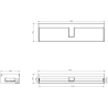 Mexen Rivel dulap baie sub chiuvetă 160 cm, 1 sertar, riplata, gri mat - 91A20-16023-1-BF62