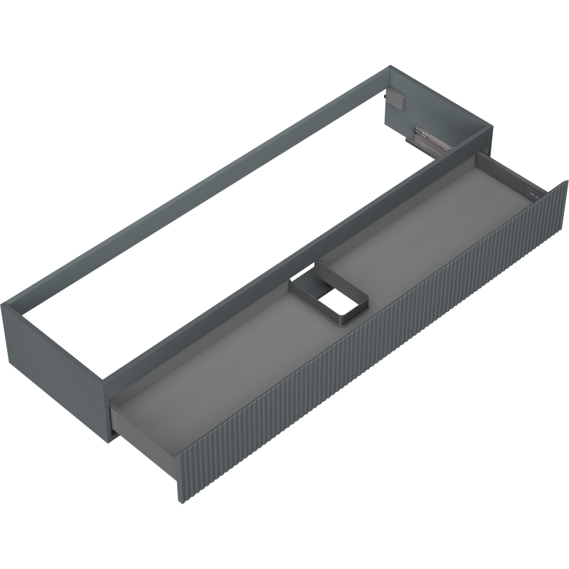 Mexen Rivel dulap baie sub lavoar 160 cm, 1 sertar, canelat, grafit mat - 91A20-16023-1-BF66