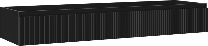 Mexen Rivel dulap baie sub lavoar 160 cm, 1 sertar, canelat, negru mat - 91A20-16023-1-BF71