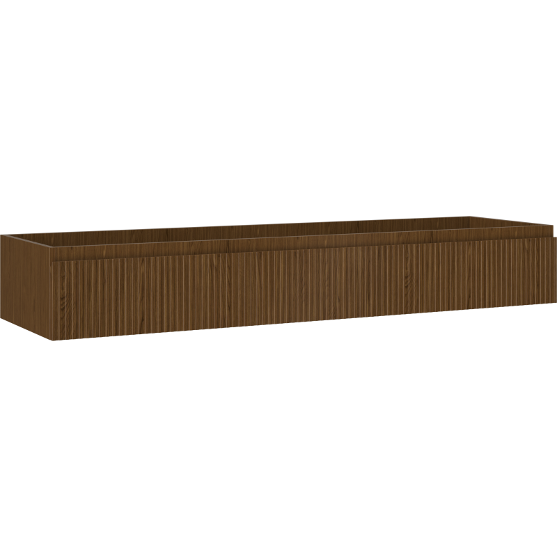 Mexen Rivel dulap baie sub lavoar 160 cm, 1 sertar, canelat, nuc - 91A20-16023-1-BF86