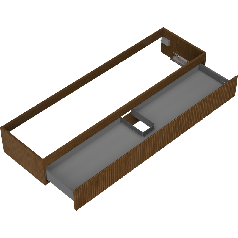 Mexen Rivel fürdőszobai szekrény mosdó alá 160 cm, 1 fiók, bordázott, dió - 91A20-16023-1-BF86