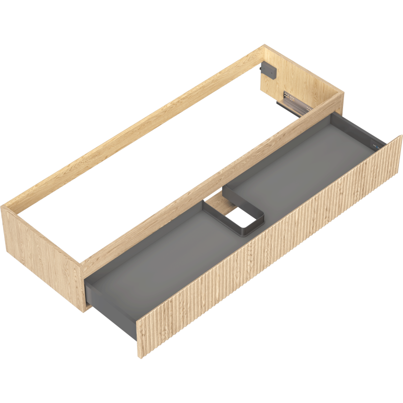 Mexen Rivel dulap baie sub lavoar 140 cm, 1 sertar, nervurat, stejar - 91A20-14023-1-BF81