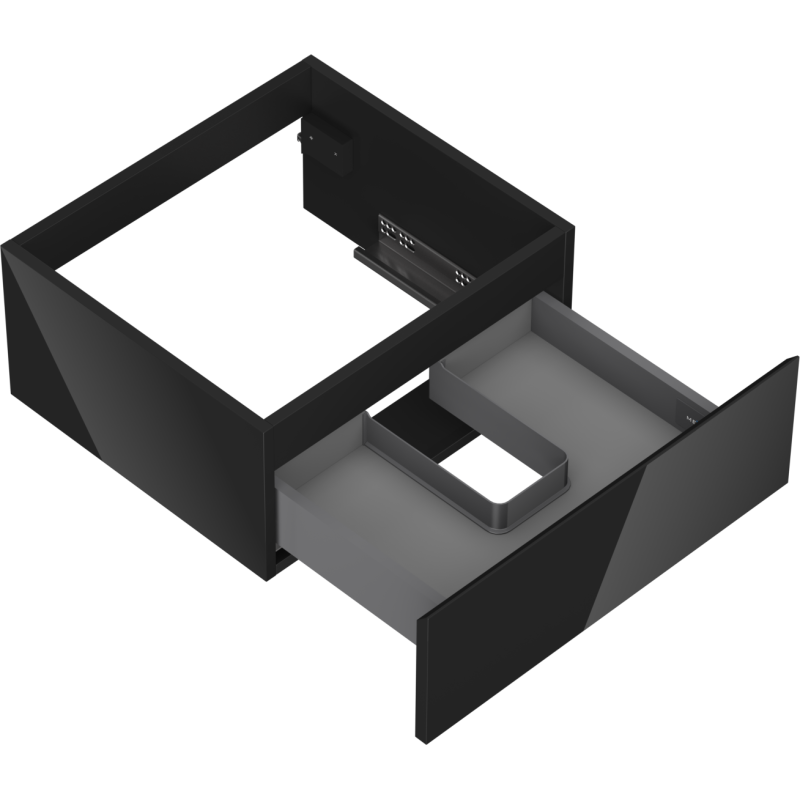 Mexen Orio 50 cm-es, 1 fiókos, fekete fényes mosdó alatti szekrény - 91A10-05023-1-BF70