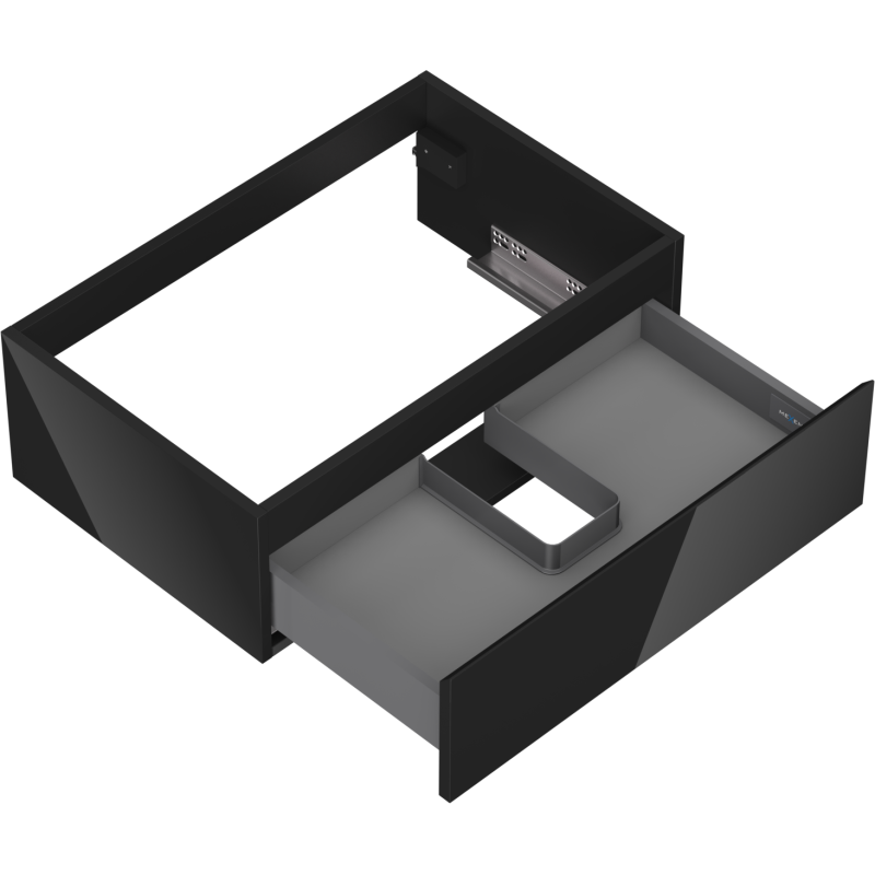 Mexen Orio fürdőszobai alsószekrény 70 cm, 1 fiók, fekete fényes - 91A10-07023-1-BF70