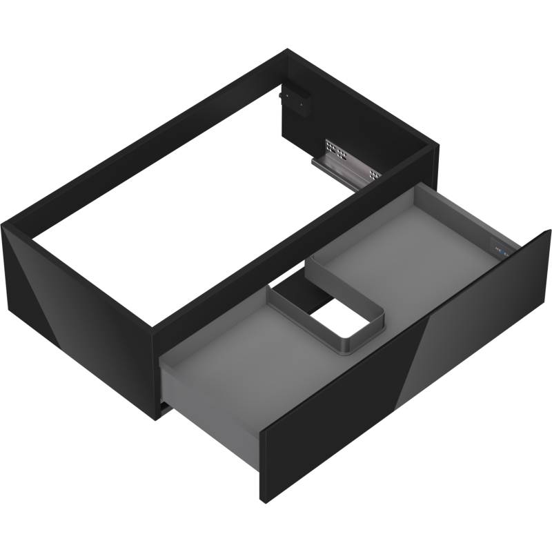 Mexen Orio mosdószekrény 80 cm, 1 fiók, fényes fekete - 91A10-08023-1-BF70