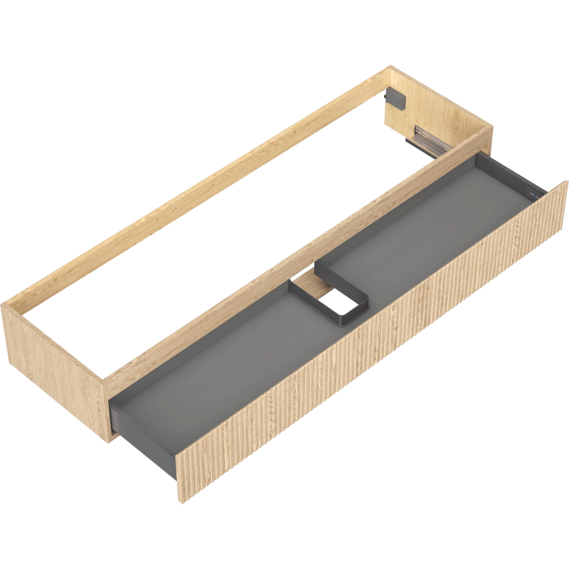 Mexen Rivel dulap baie pentru lavoar 160 cm, 1 sertar, canelat, stejar - 91A20-16023-1-BF81