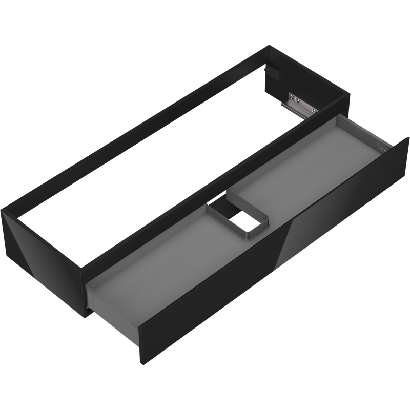 Mexen Orio dulap de baie pentru lavoar 140 cm, 1 sertar, negru lucios - 91A10-14023-1-BF70