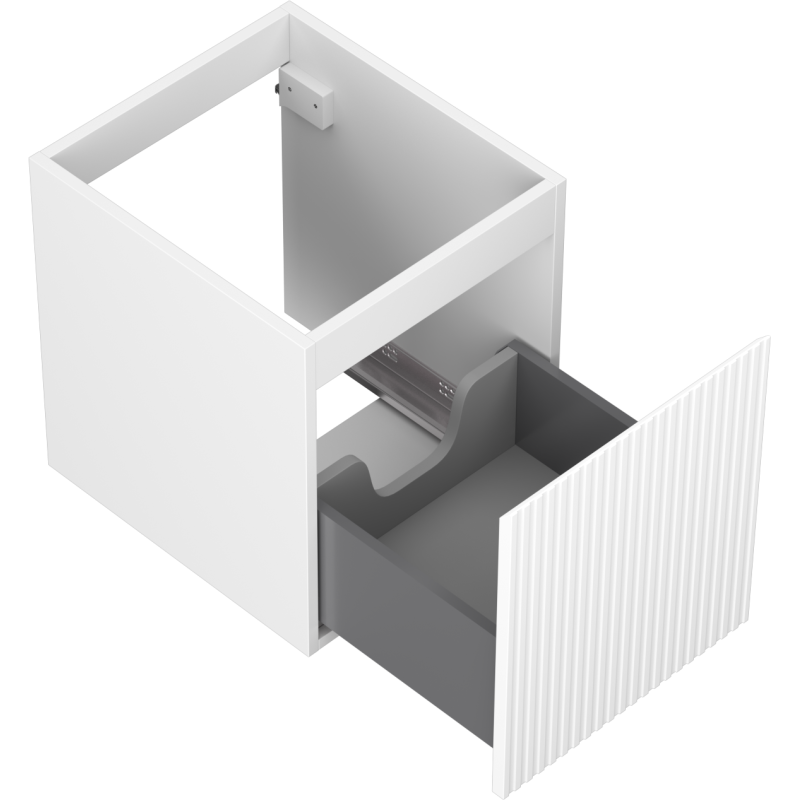 Mexen Rivel dulap baie sub chiuvetă 40 cm, 1 sertar, canelat, alb mat - 91A20-04047-1-BF01