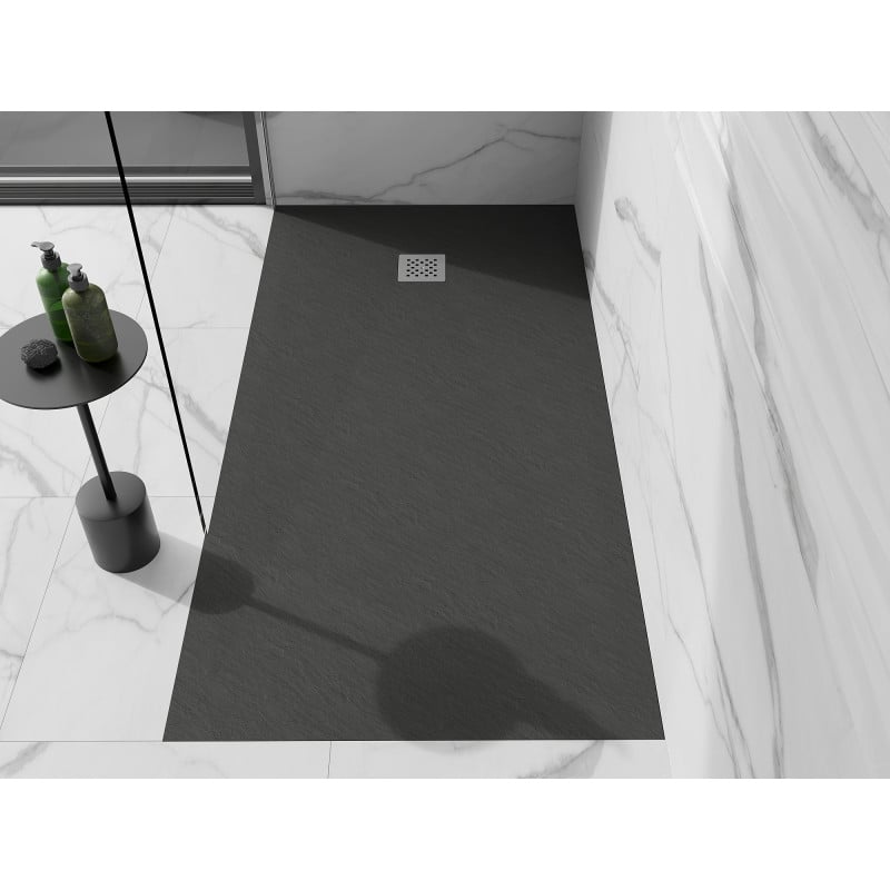 Mexen Stone+ téglalap alakú kompozit zuhanytálca 200 x 80 cm, antracit - 44718020
