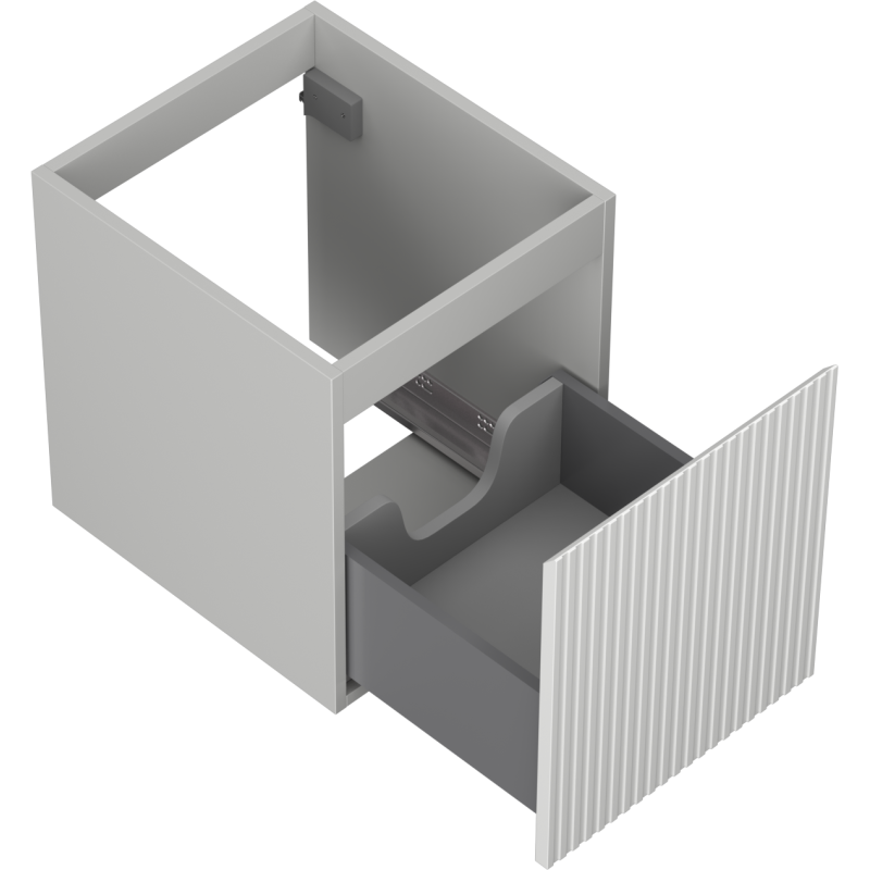 Mexen Rivel dulap baie sub lavoar 40 cm, 1 sertar, canelat, gri mat - 91A20-04047-1-BF62